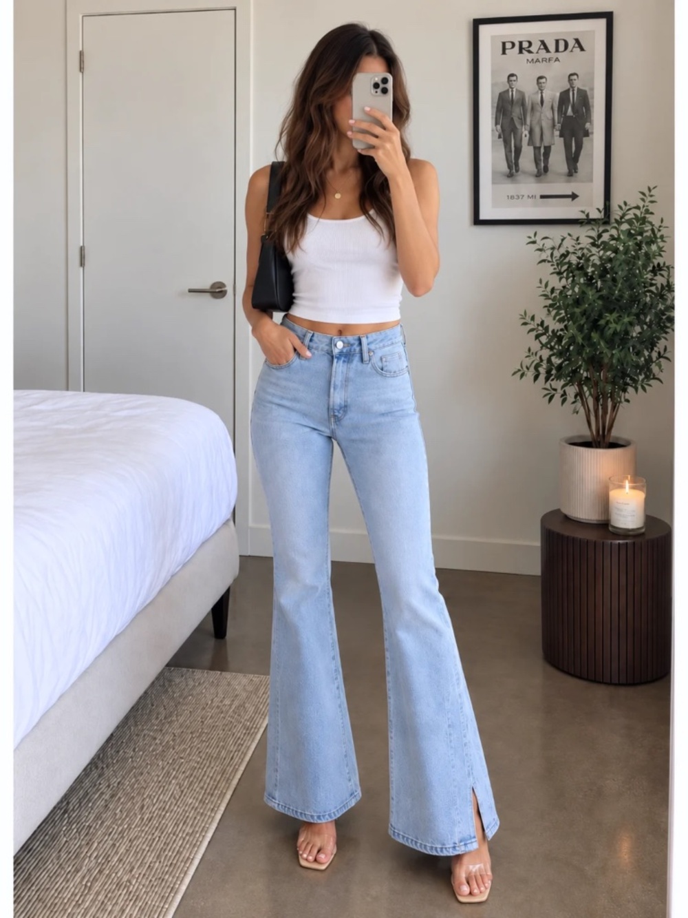 Levi’s Premium Ribcage Split Flare Jeans 27 Dazed Confused $128